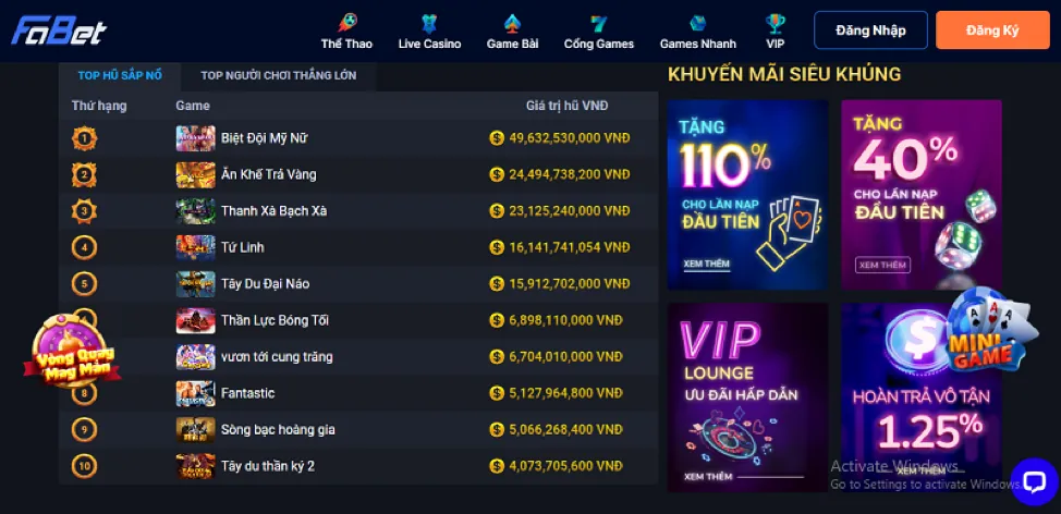Các chương trình khuyến mãi bắn cá tại luck8 hiện đang mở